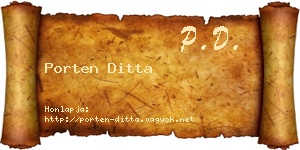 Porten Ditta névjegykártya